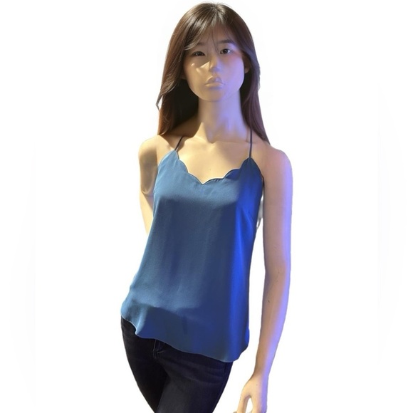 J. Crew Spaghetti Straps Scalloped Top Size 2 - Picture 3 of 4